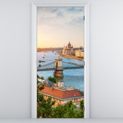 Fototapeta za vrata - Mesto Budimpešta z reko