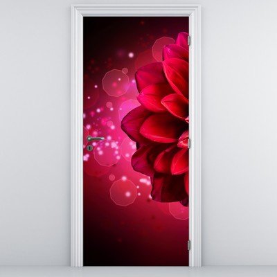 Fotótapéta ajtóra - Piros virág