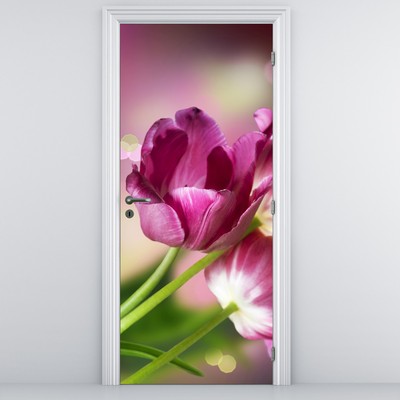 Foto tapeta za vrata - Ružičasti tulipani