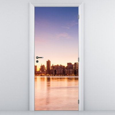 Fotótapéta ajtóra - Város naplementekor