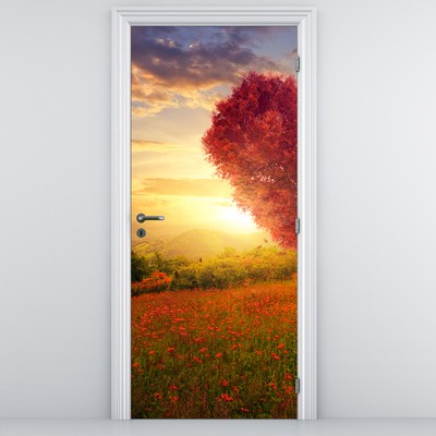 Fotótapéta ajtóra - Szív alakú fa