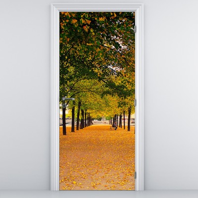 Foto tapeta za vrata - Aleja jesenjih stabala