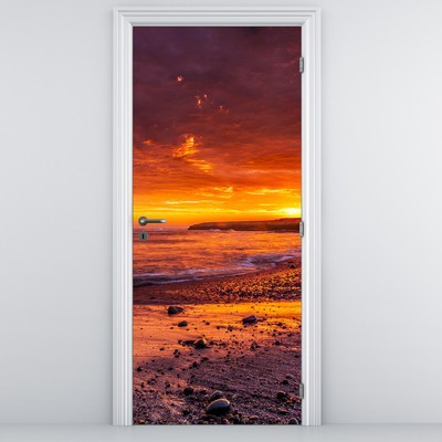 Fotótapéta ajtóra - Naplemente a tenger mellett