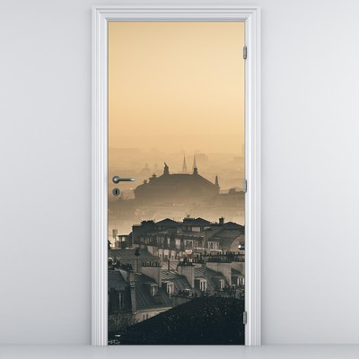 Fotótapéta ajtóra - Város a köd alatt