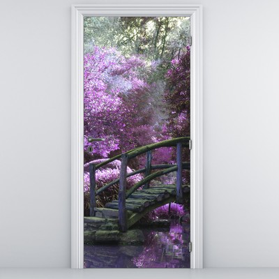 Fotótapéta ajtóra - Lila kert