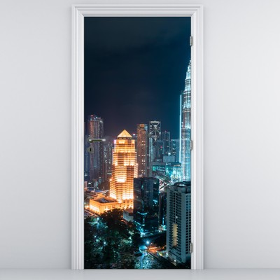 Fotótapéta ajtóra - Éjszaka Kuala Lumpurban