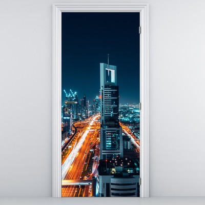 Fotótapéta ajtóra - Dubai éjszaka