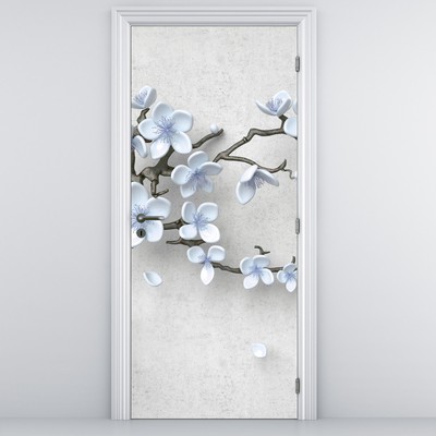 Fototapeta na dveře - Modré květy