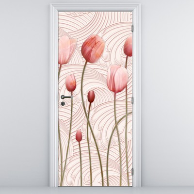 Fototapeta na dveře - Růžové tulipány