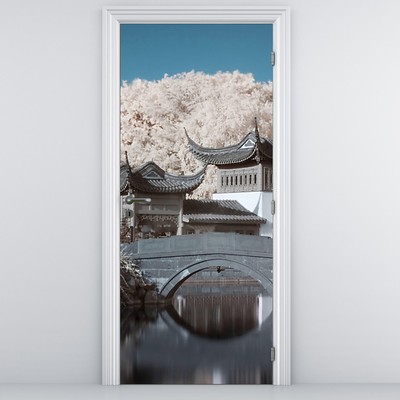Foto tapeta za vrata - Cvjetajuće drveće u Aziji