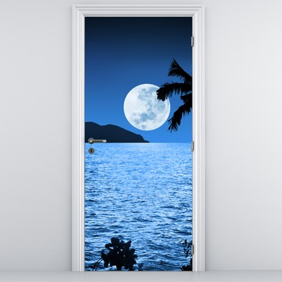 Fototapet pentru ușă - Luna deasupra mării