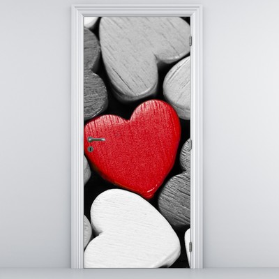 Foto tapeta za vrata - Drvena srca
