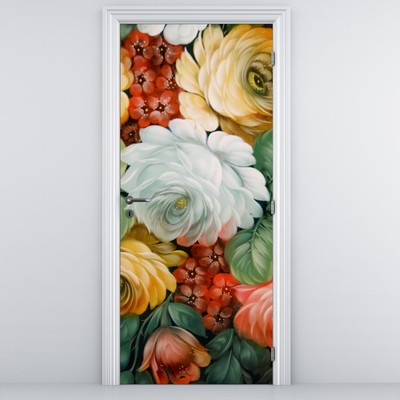 Fotótapéta ajtóra - Festett virágcsokor