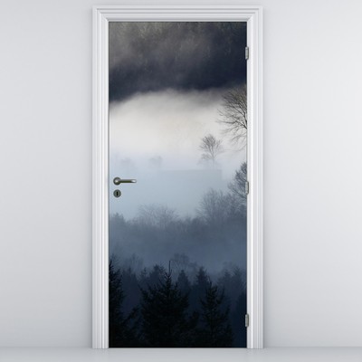 Fototapet pentru ușă - Ceață în pădure