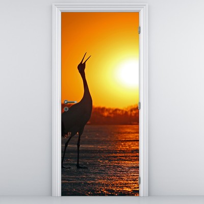 Fototapet pentru ușă - Păsări la apus de soare