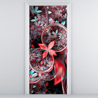 Fototapet pentru ușă - Abstract flori exotice