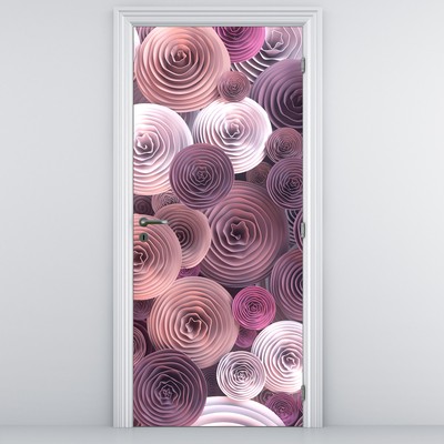 Fototapeta na drzwi - Abstrakcyjny motyw różanych kwiatów