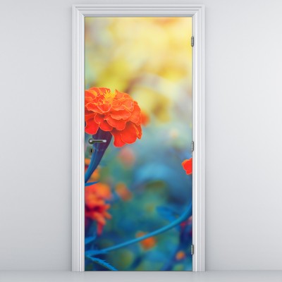 Fototapeta na dveře - Oranžové květy