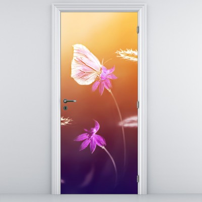 Fototapeta na dveře - Růžový motýl