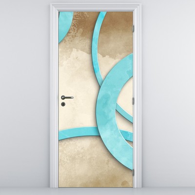 Fototapeta na dveře - Modré kruhy na aquarelu