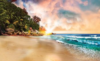 Foto tapeta - Zalazak sunca na obali