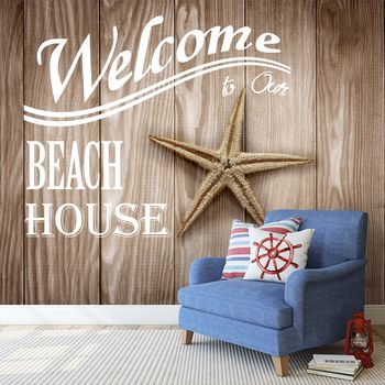 Foto tapeta - Welcome dobrodošlica - kućica na plaži