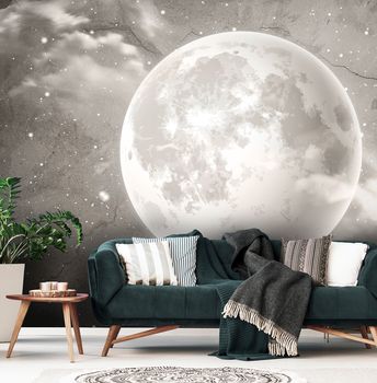 Foto tapeta - Mjesec na betonu - sepija