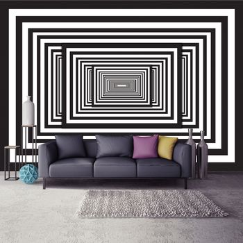 Foto tapeta - Bijeli i crni 3D tunel