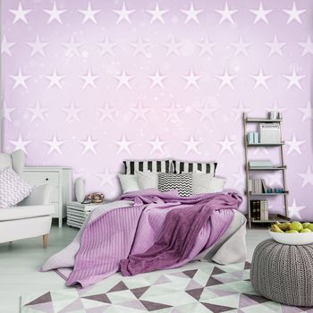 Foto tapeta - Zvijezde na ružičastoj pozadini