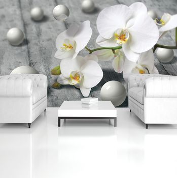 Fototapeta - Biela orchidea