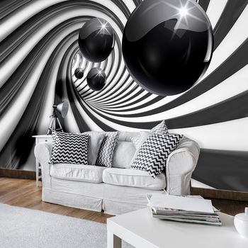 Fototapet - 3D tunel alb negru (T033637T254184A)