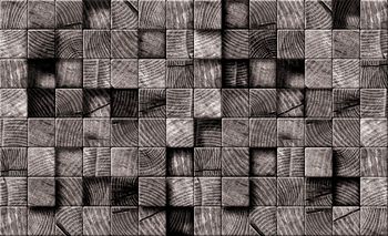 Foto tapeta - Sivi leseni bloki