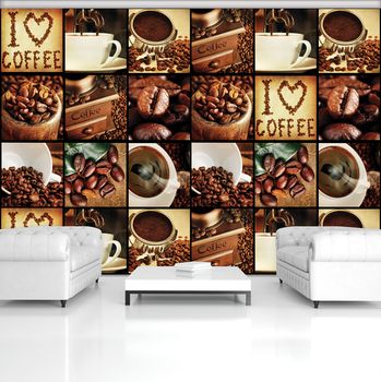 Fototapeta - I Love Coffee - koláž
