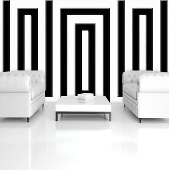 Fototapeta - Čierny a biely labyrint