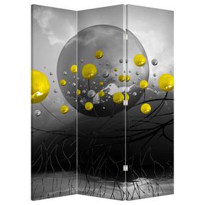 Paraván - Žluté abstraktní koule