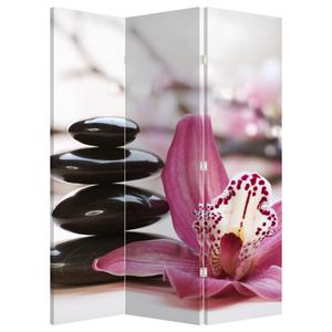 Paraván - Masážní kameny a orchideje