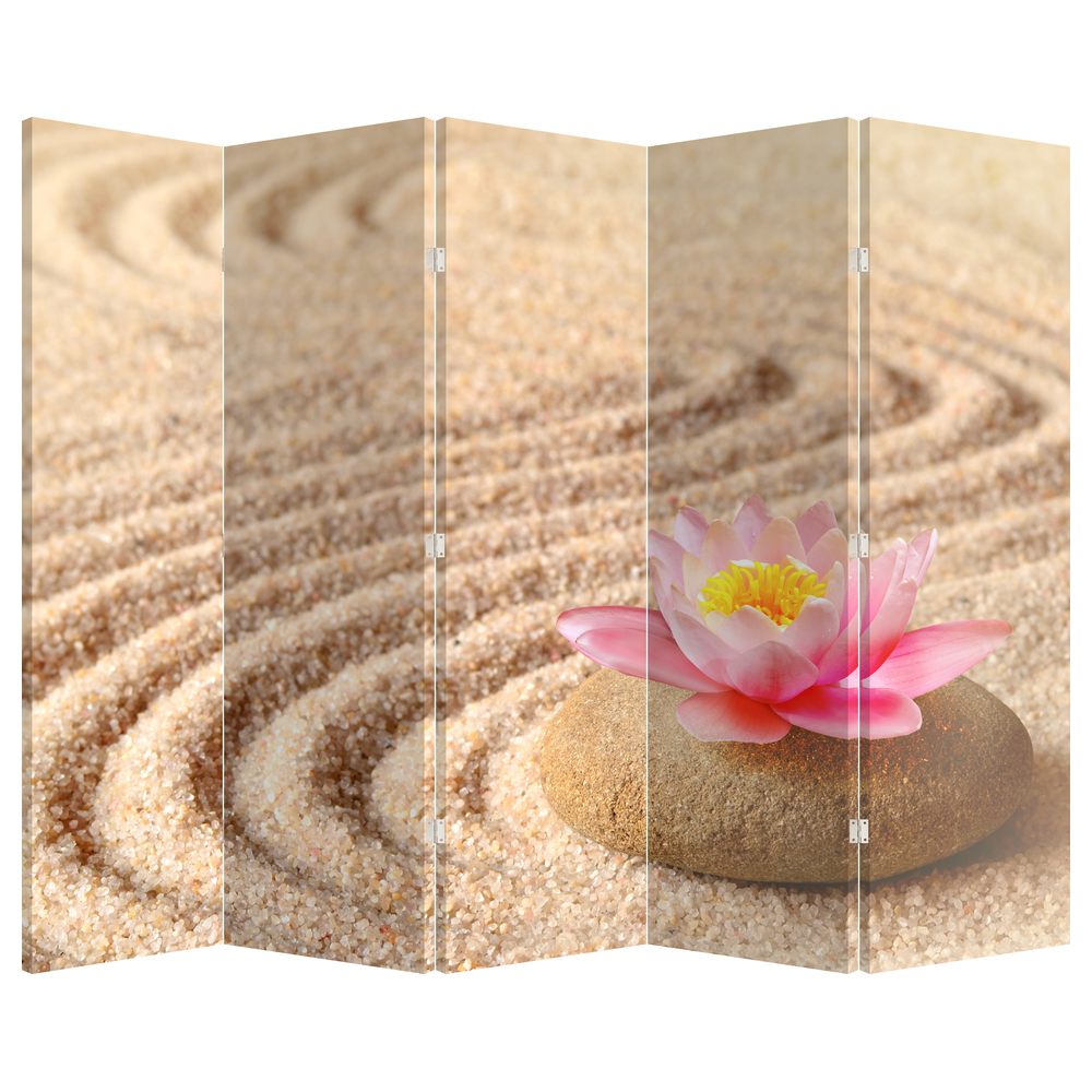 Paravan - Piatră și floare pe nisip (P020864P225180)