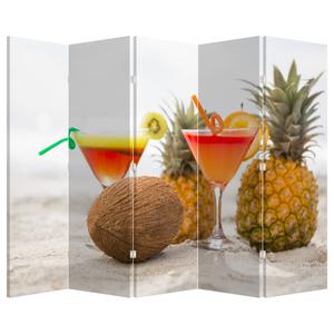 Paraván - Ananasy a sklenice na pláži
