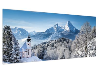 Bild auf Leinwand - Ein Blick in die Winterlandschaft