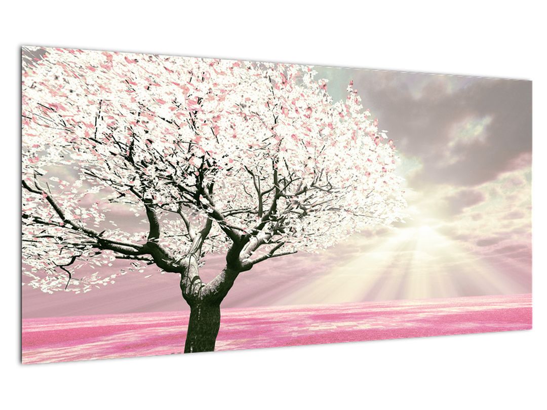 Růžový obraz stromu (V020058V10050GD)