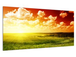 Steklena slika travnika s sijočim soncem (V021174V10050GD)