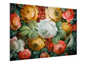 Obraz namalowanego bukietu kwiatów
