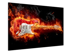 Obraz - Gitara w płomieniach
