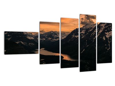 Obraz jeziora między górami