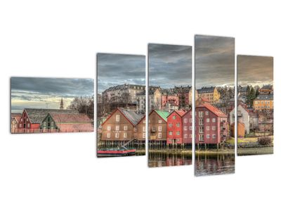 Obraz - domy nad rzeką