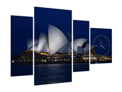 Obraz nočního Sydney (s hodinami) (V020022V11075C)