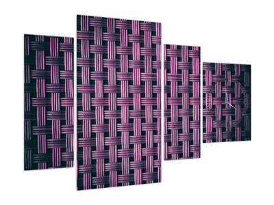 Obraz fialové textury (s hodinami) (V020027V11075C)