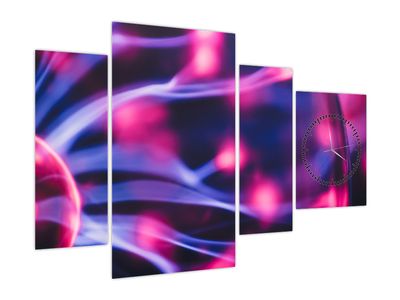 Abstraktní fialový obraz (s hodinami) (V020032V11075C)
