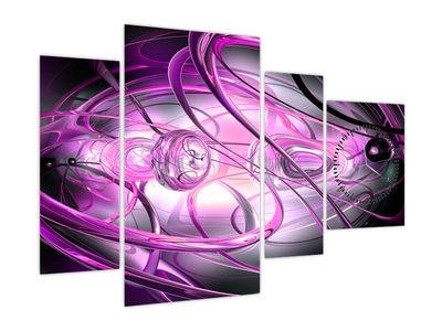 Slika lepe vijoličaste abstrakcije (z uro)