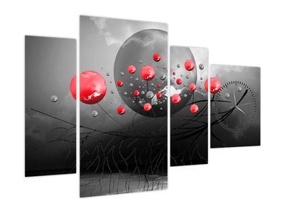 Slika crvenih apstraktnih kugli (sa satom)